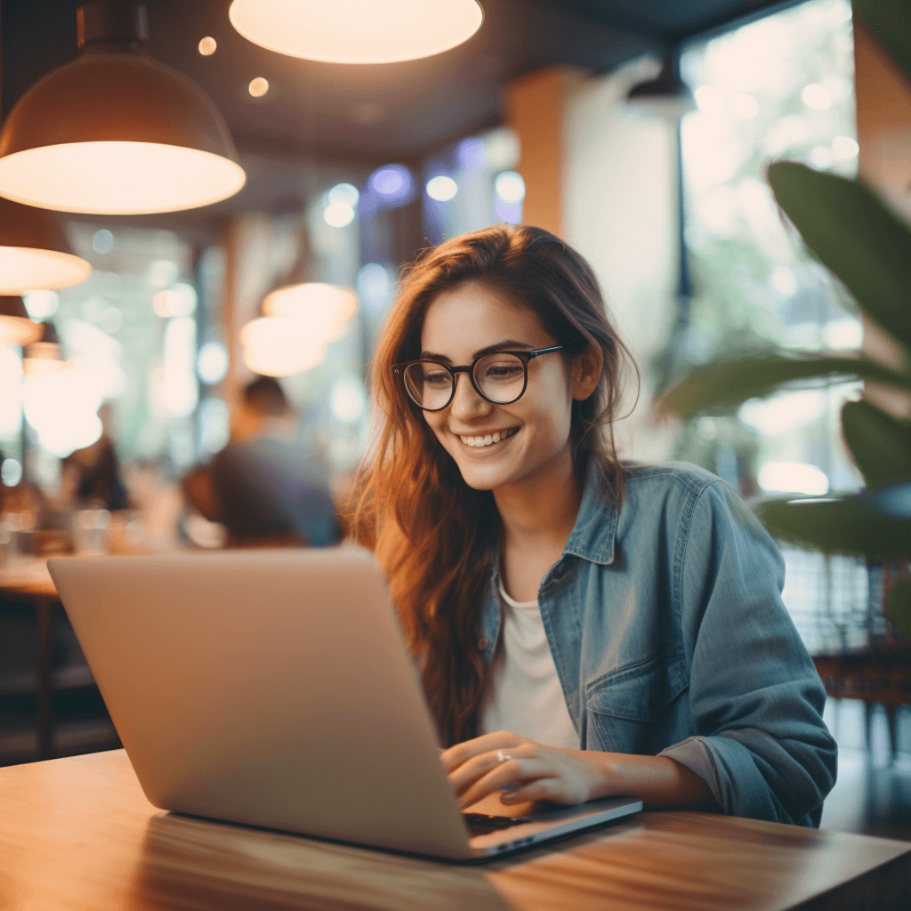 A Woman Smiling in Front of a Laptop Apply For a Job